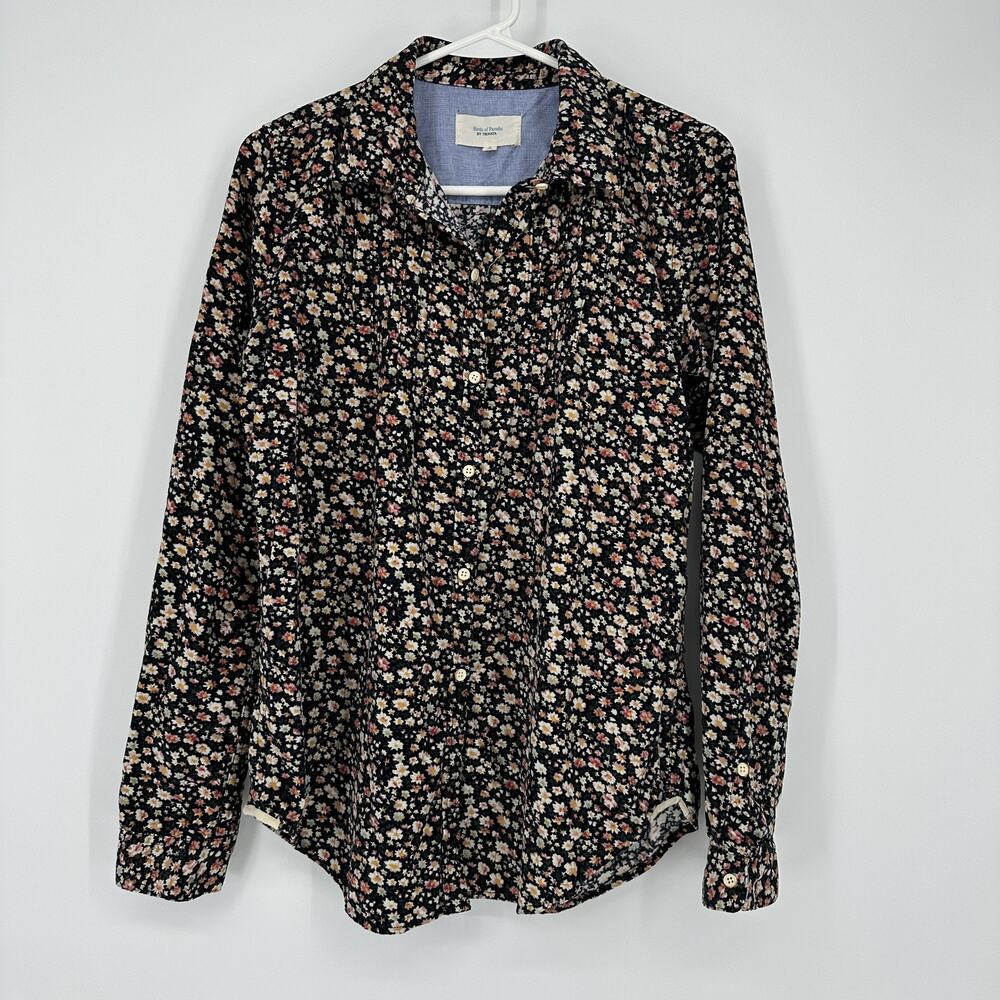 Birds of Paradis Trovata Shirt Womens Small Floral Corduroy Button Up Top